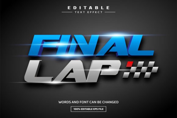 Final Lap 3D Editable Text Effect for Dynamic Designs