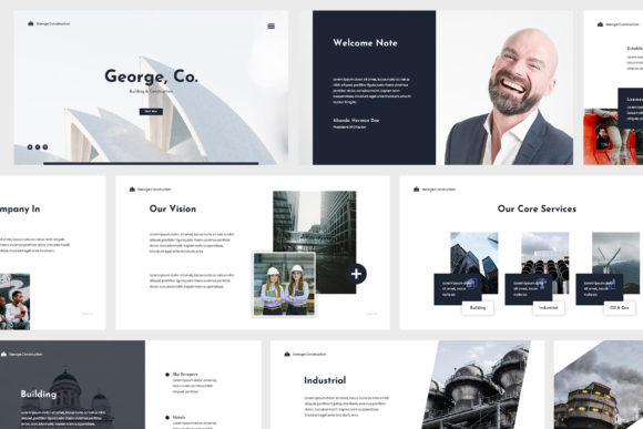 Modern Construction Powerpoint: A Blueprint for Corporate Presentations